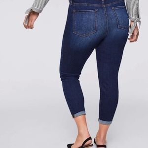 Loft Plus • Skinny Crop Jeans in Dark Indigo Wash